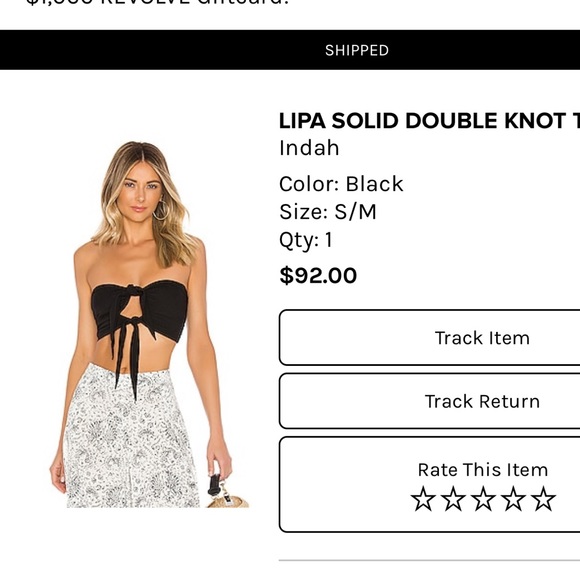 Indah Revolve Lipa Solid Double Knot Top S/M - Picture 2 of 3